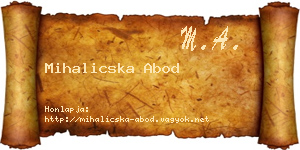 Mihalicska Abod névjegykártya